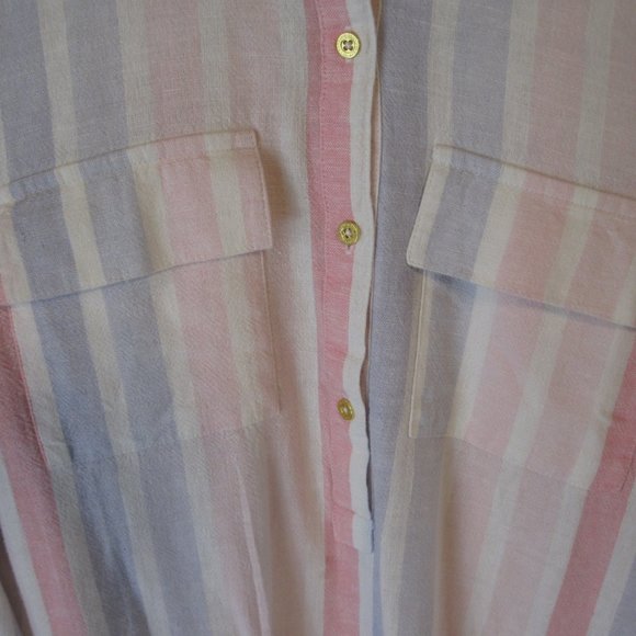 Ellen Tracy Linen Boho Top Tunic Shirt - Picture 3 of 4